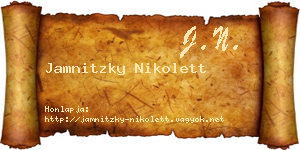 Jamnitzky Nikolett névjegykártya